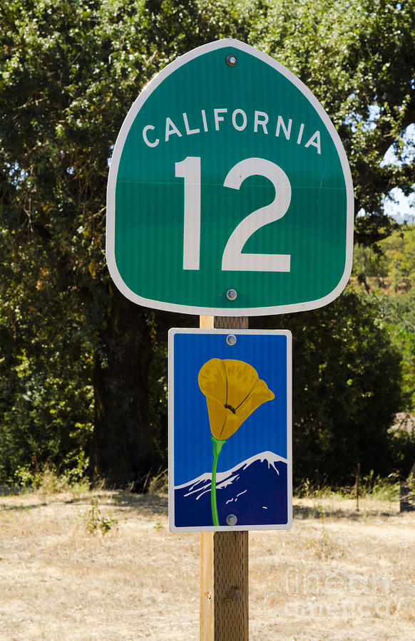 California 12 Road Sign Photograph by Bill Bachmann