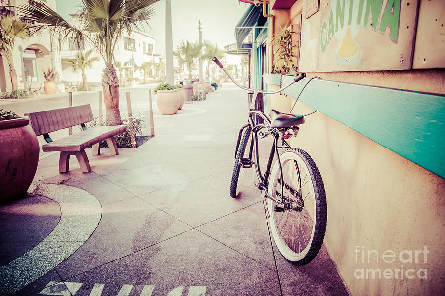 Newport Beach Photograph - California Beach Cruiser Bike Retro Picture by Paul Velgos