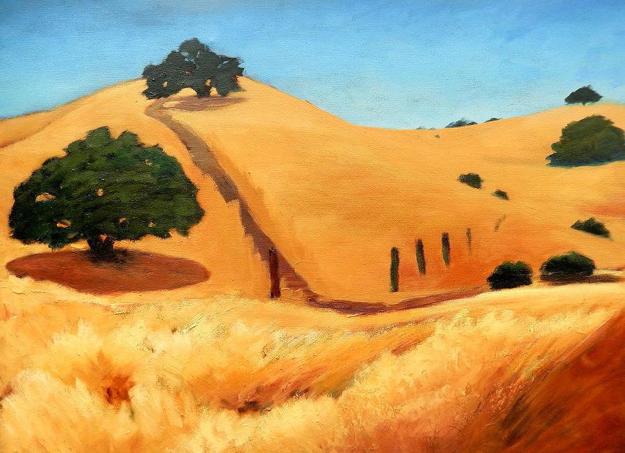 California Dry Grass Painting by Gary Coleman