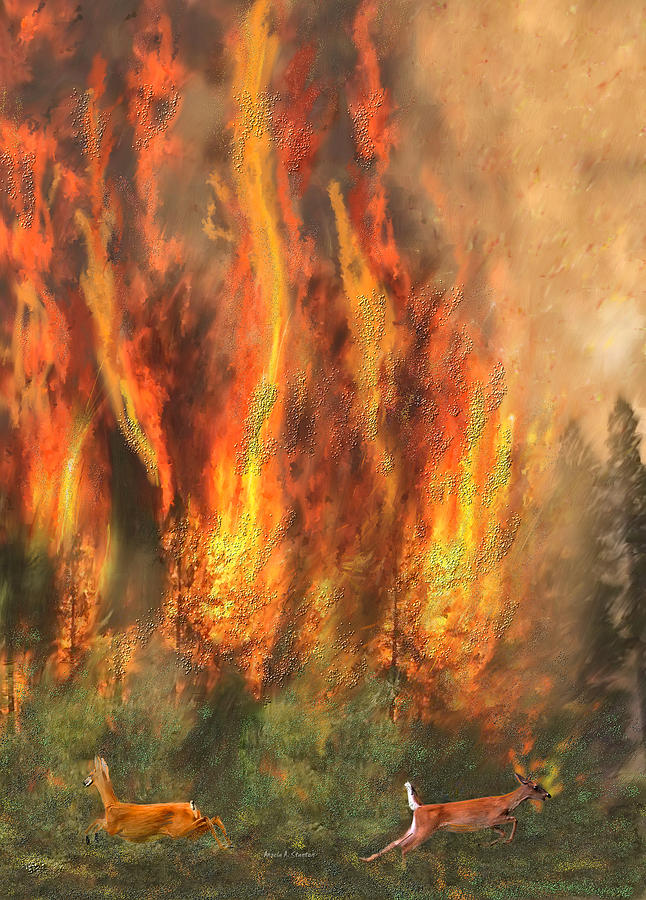 California Forest Fires Painting
