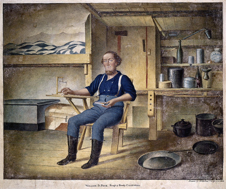 California Gold Miner, 1853 Painting by Granger