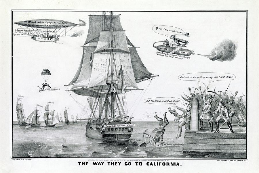 California Gold Rush Satire Photograph by Library Of Congress