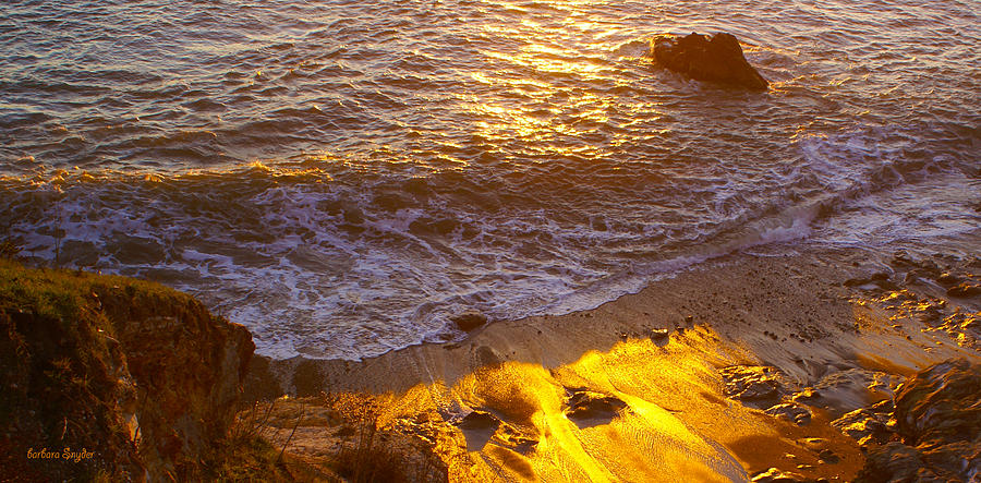 Beach Sunset Photograph - California Gold Sunset at the Beach by Barbara Snyder