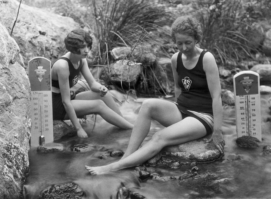 Black And White Photograph - California Hot Springs by Underwood Archives