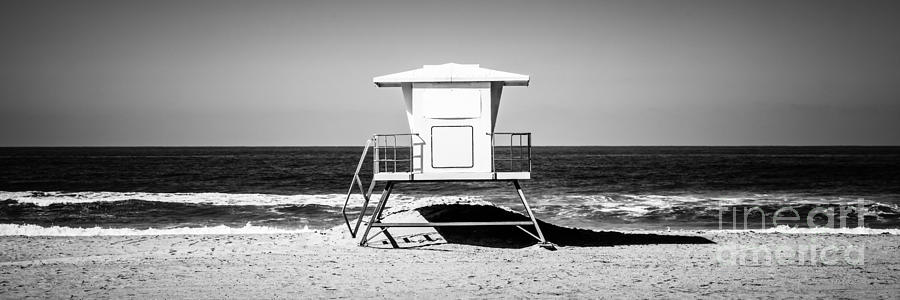 California Lifeguard Tower Panoramic Picture Photograph by Paul Velgos