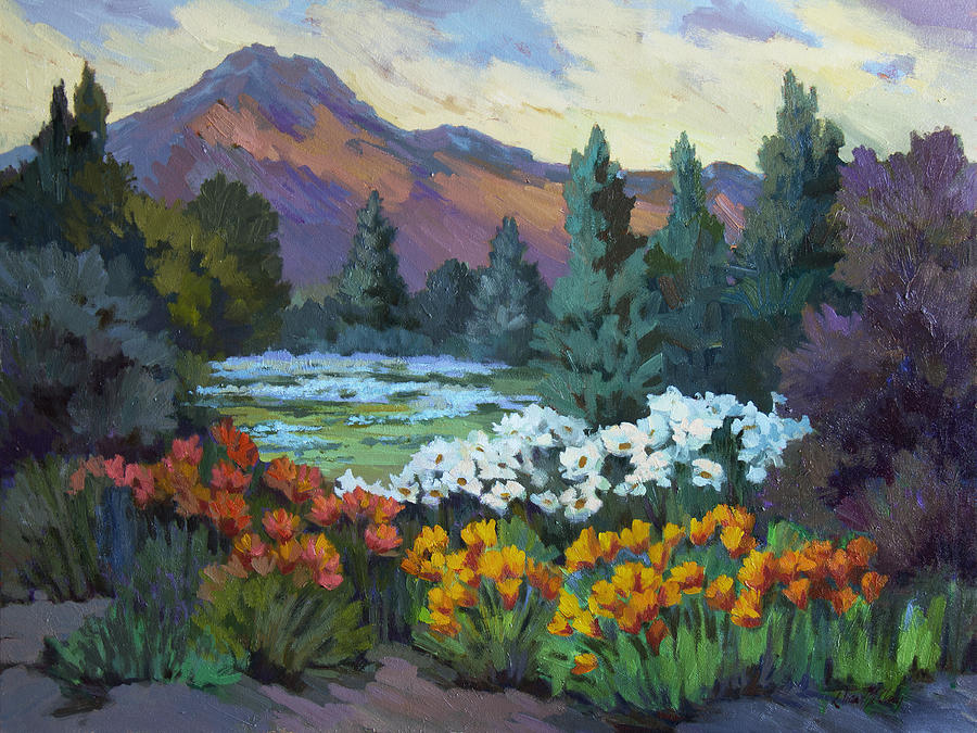 California Poppies at Santa Barbara Painting by Diane McClary