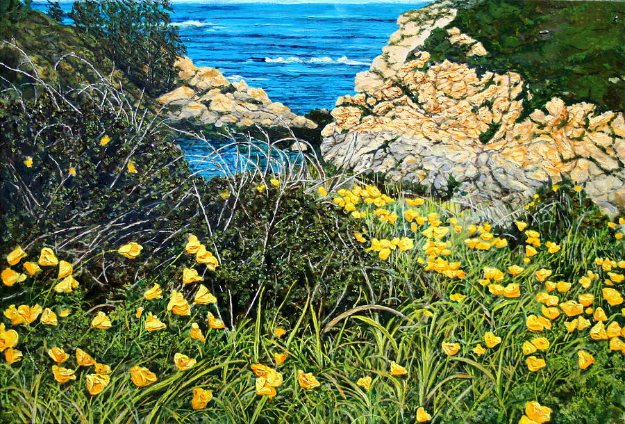 Flower Painting - California Poppies by Thomas Akers