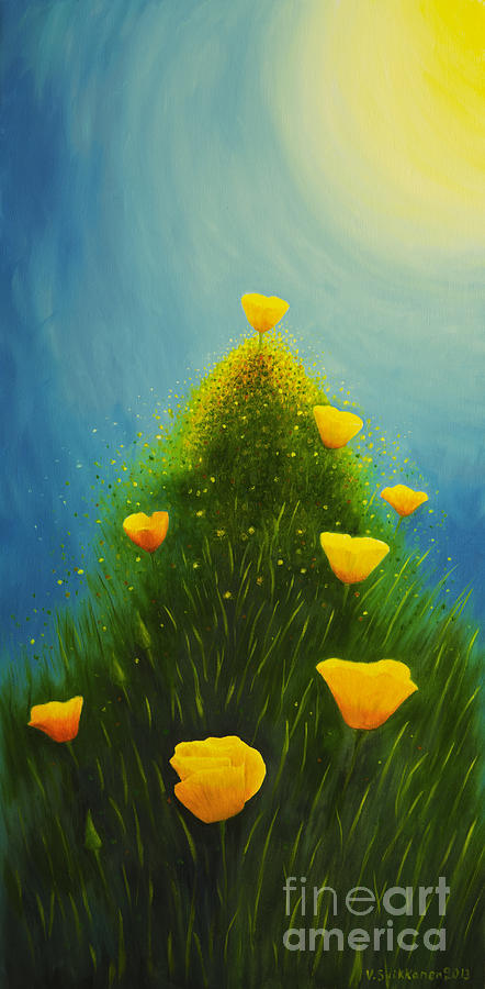 Nature Painting - California poppies by Veikko Suikkanen