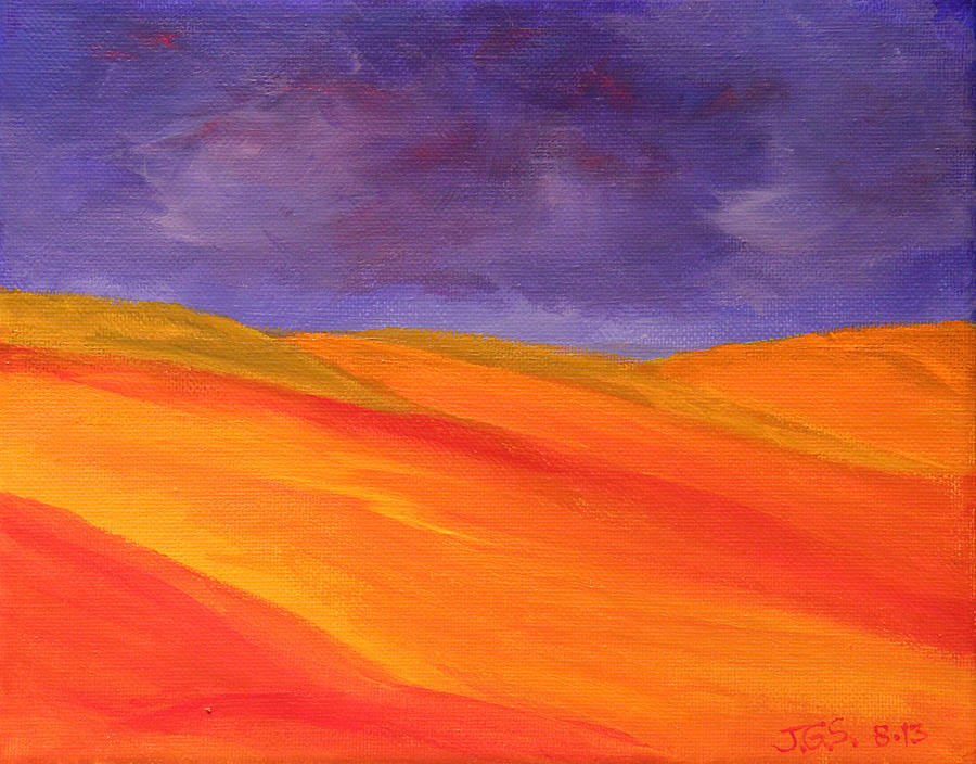 California poppy hills Painting by Janet Greer Sammons