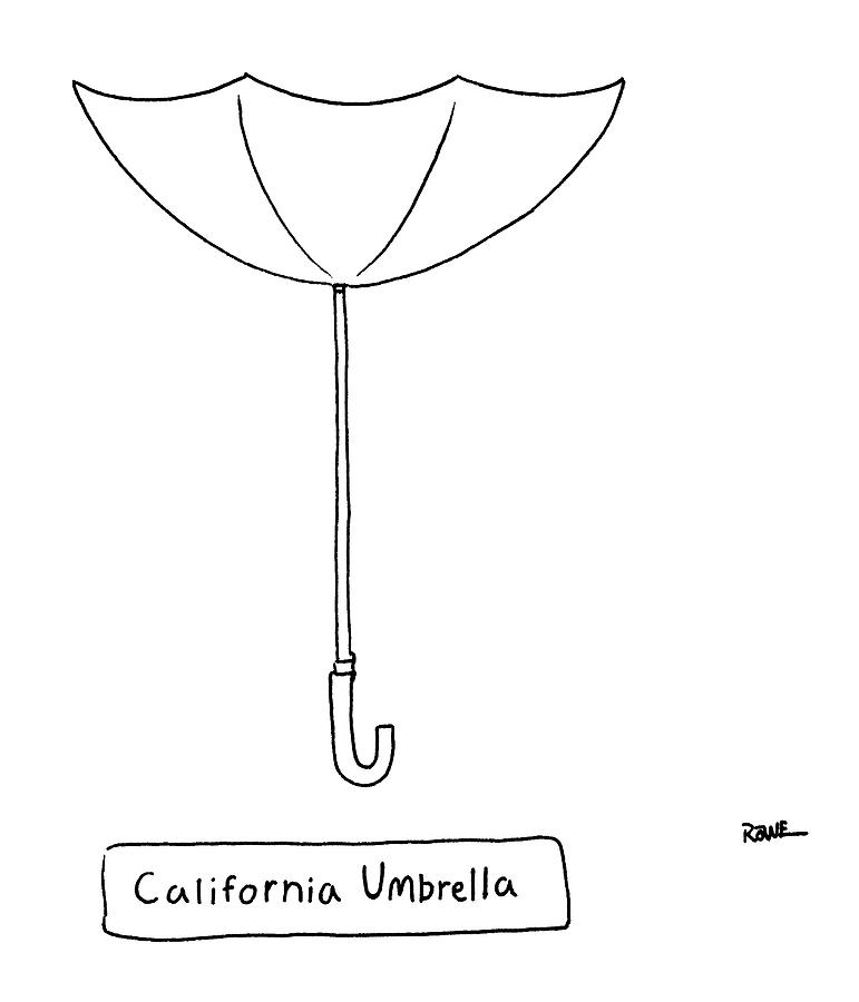 California Umbrella. An Umbrella With An Inverted Drawing by Julian Rowe