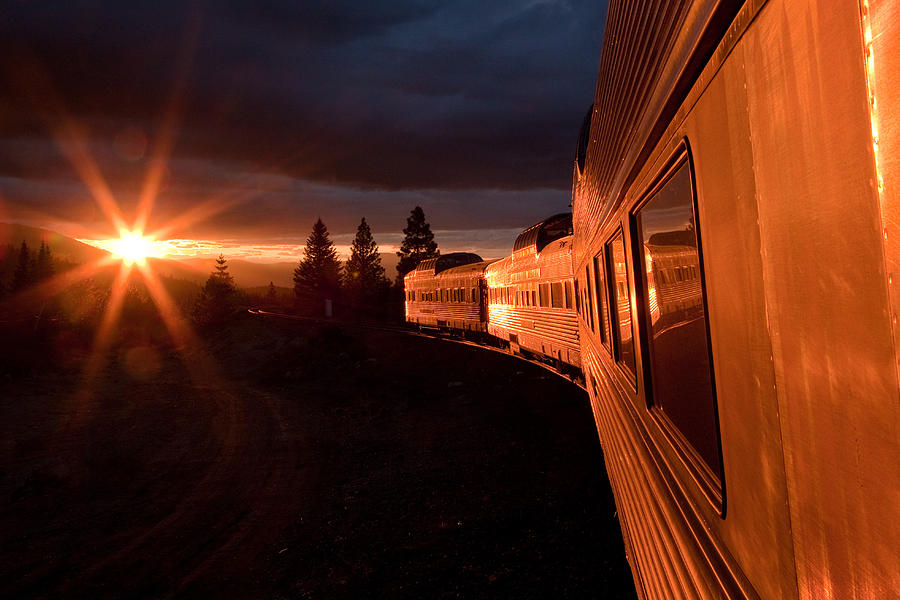 Train Photograph - California Zephyr Sunset by Ryan Wilkerson