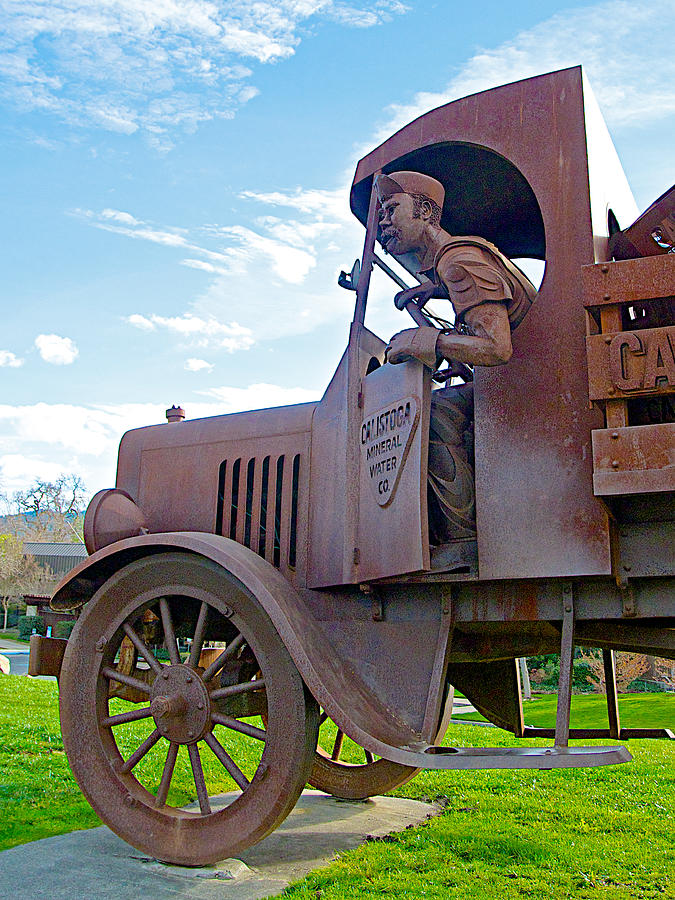 Calistoga Natural Beverages Truck Sculpture in Napa Valleys Calistoga , California  Photograph by Ruth Hager