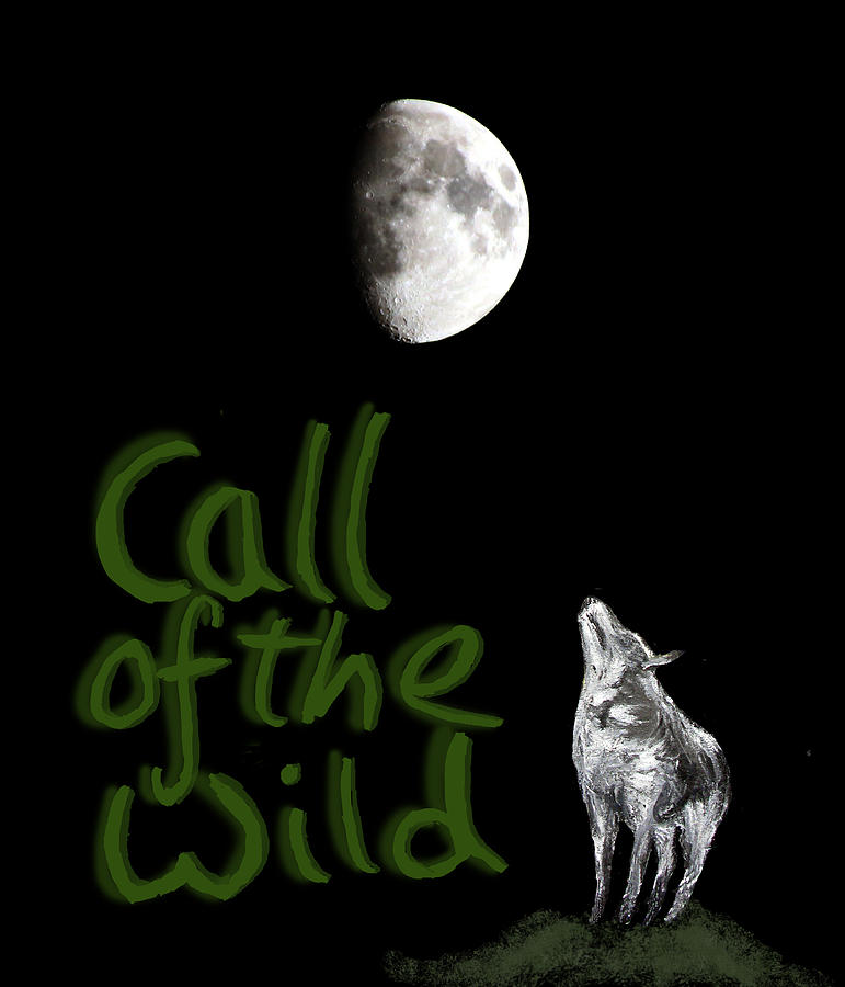 Call of the Wild Wolf and Moon Digital Art by Tom Conway