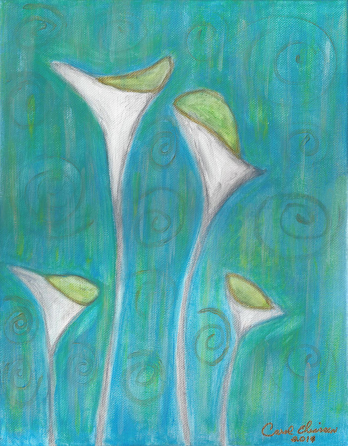 Calla Lilies Painting by Carol Eliassen