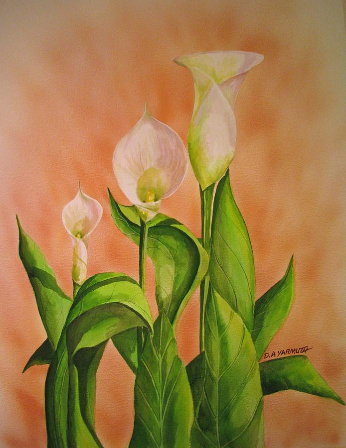 Calla Lillies Painting by Dale Yarmuth