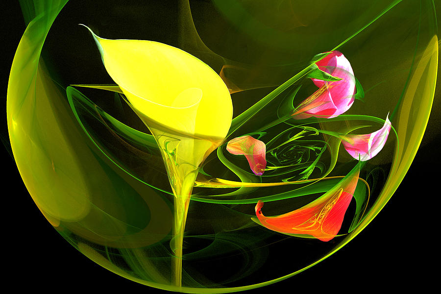 Calla Lily Bowl 1 Digital Art by Lisa Yount