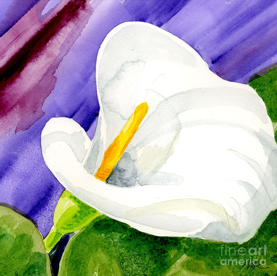 Calla Lily Close Up Painting by Annie Troe