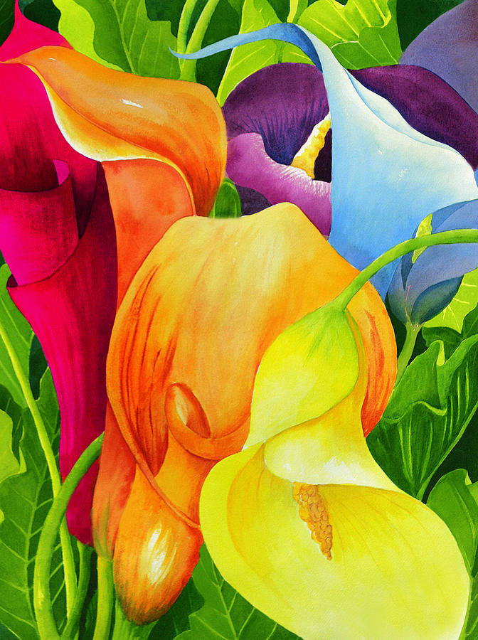 Lily Painting - Calla Lily Rainbow by Janis Grau
