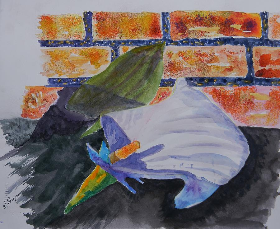 Calla Lily Shadows Painting by Warren Thompson