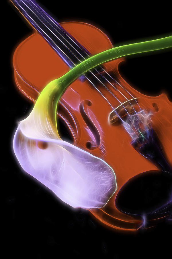 Flower Photograph - Calla lily With Violin by Garry Gay
