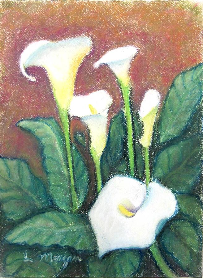 Calla Quintet Painting by Laurie Morgan