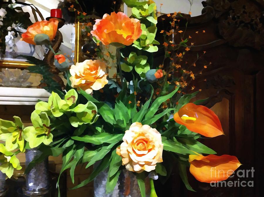 Callas Roses and Orchids Photograph by Saundra Myles | Fine Art America