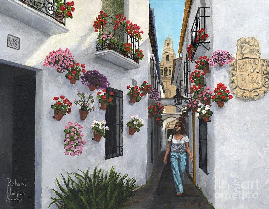 Summer Painting - Calle de las Flores Cordoba by MGL Meiklejohn Graphics Licensing