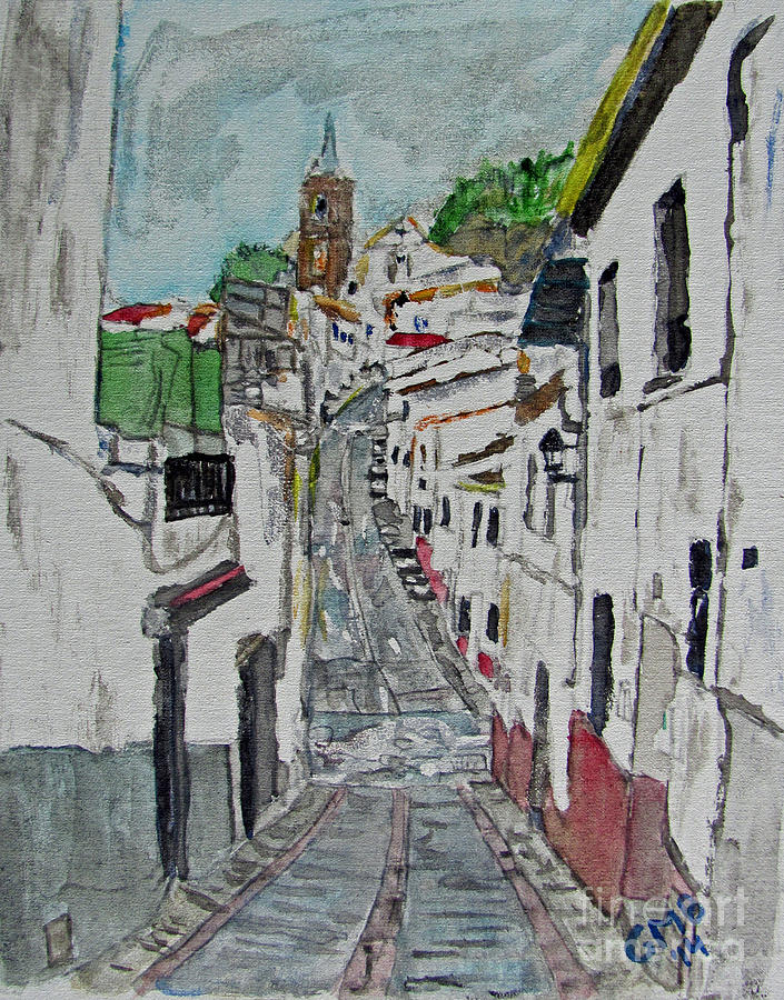 Spain Painting - Calle En Ardales by Greg Mason Burns
