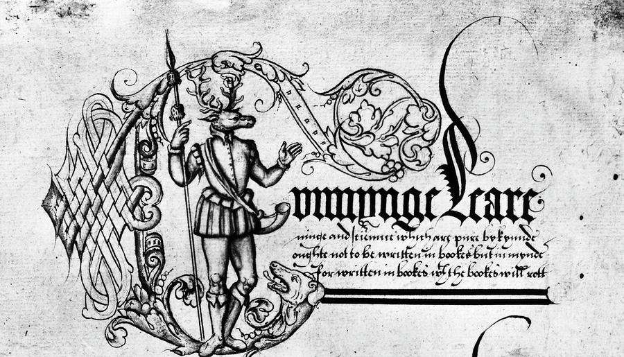 Calligraphy English, 1600 Painting by Granger