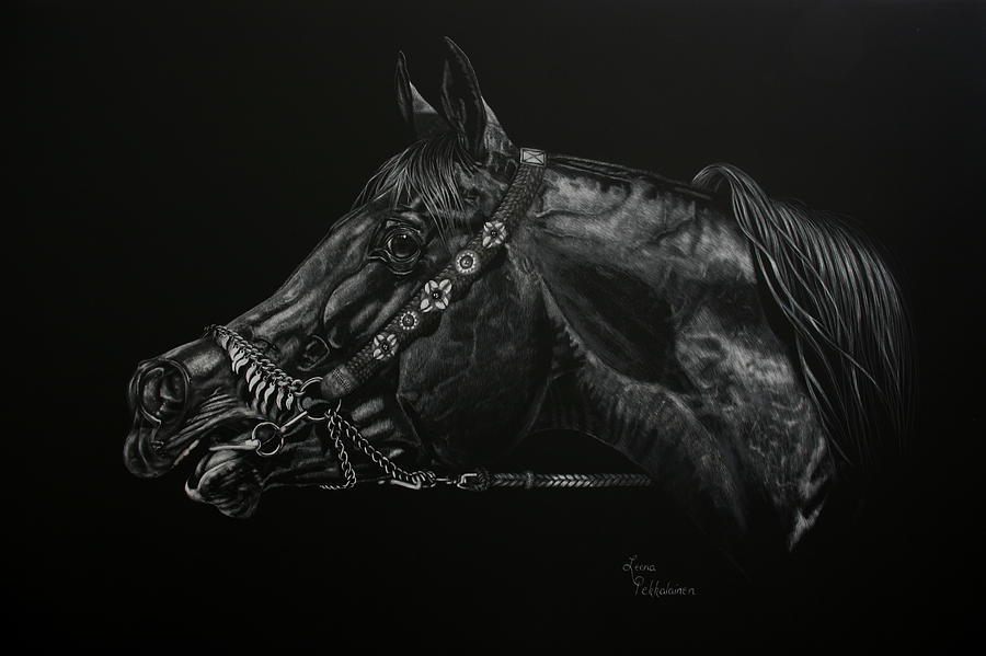 Stallion Painting - Calling by Leena Pekkalainen