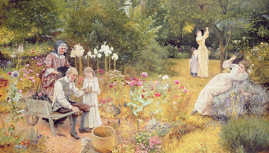 Flower Painting - Calling the Bees by Edward Killingworth Johnson