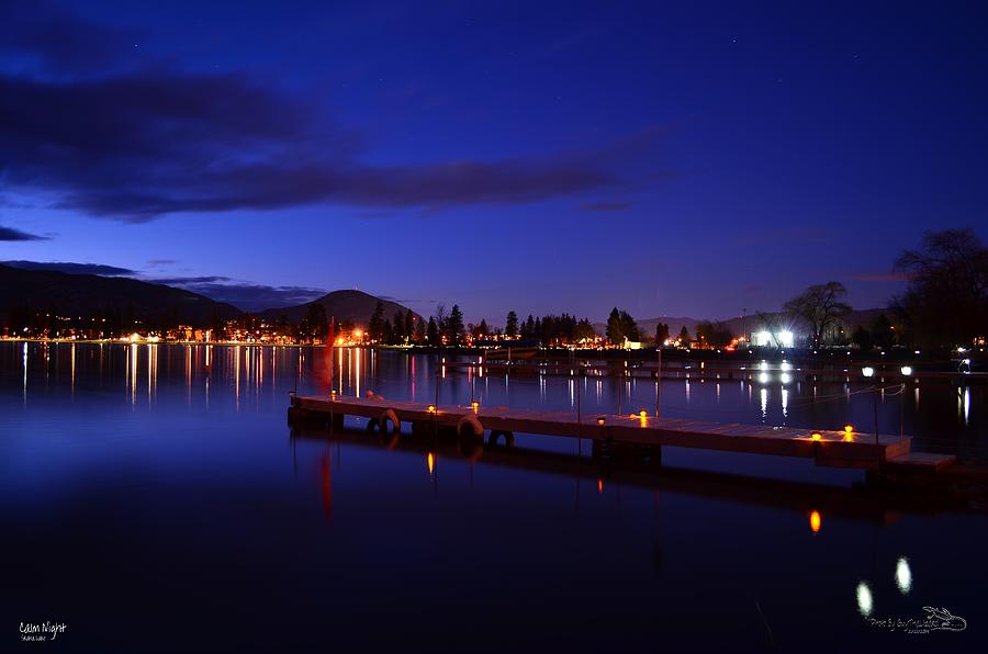 Calm Night - Skaha Lake 02-21-2014 Photograph by Guy Hoffman