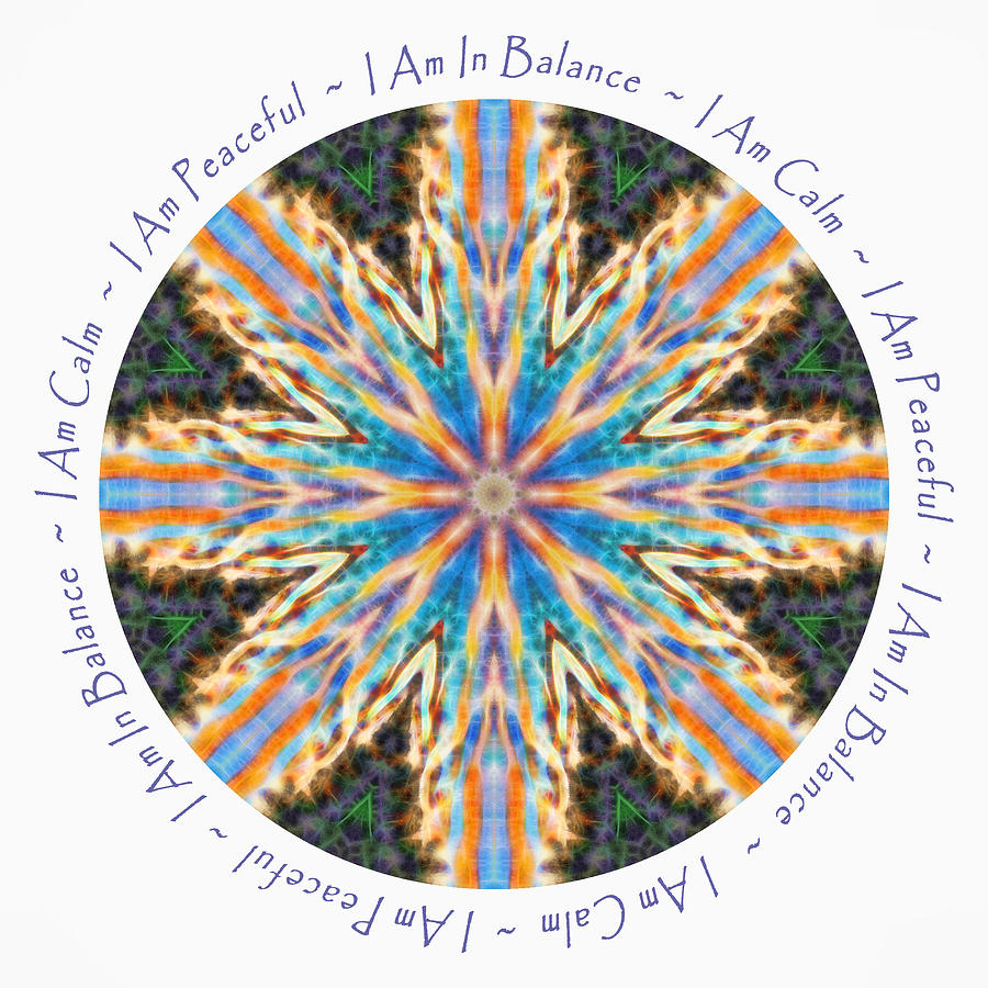 Calm Peaceful Balance Mandala Digital Art by Beth Venner