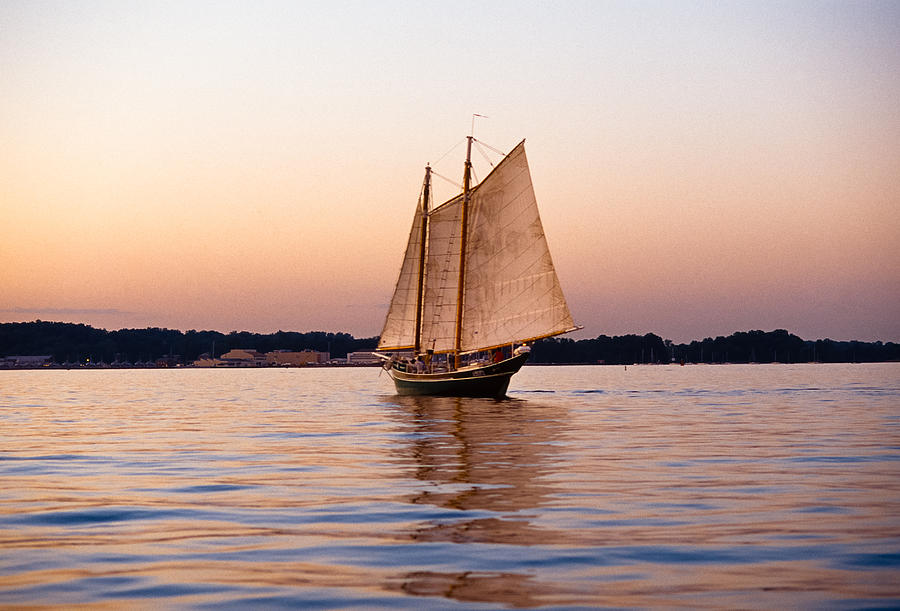 Spring Photograph - Calm Sailing on the Chesapeake Bay by James Oppenheim