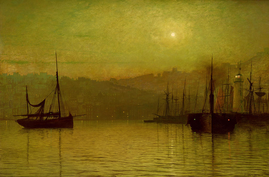 Calm Waters, Scarborough, 1880 Painting by John Atkinson Grimshaw