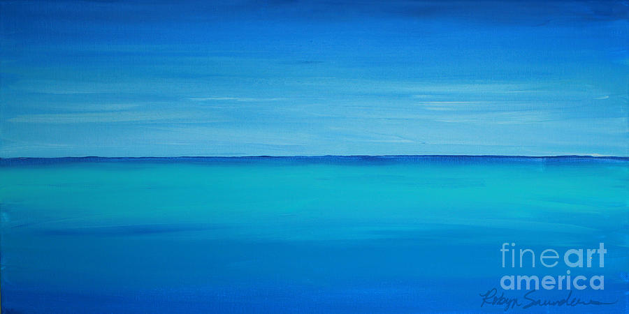 Beach Painting - Calming Turquise Sea Part 1 of 2 by Robyn Saunders