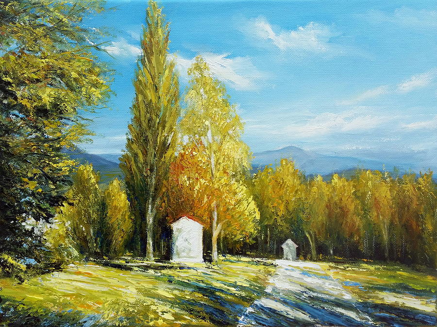 Calvary In Autumn Color Painting