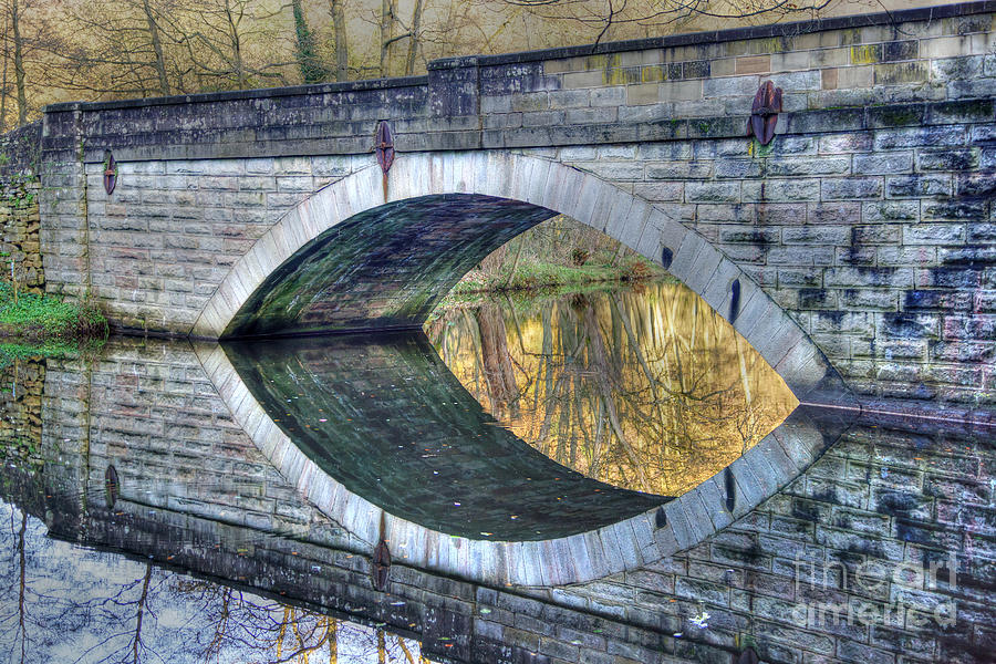 Calver Bridge Reflection Photograph by David Birchall