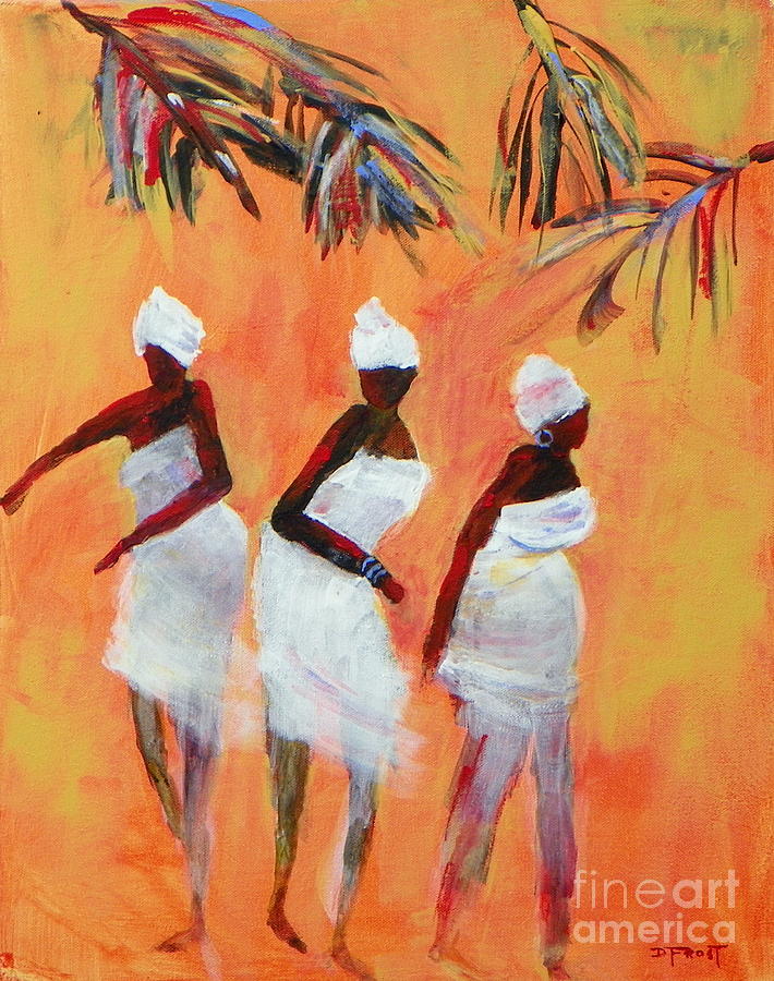 Calypso Dancers #002 Painting by Donna Frost