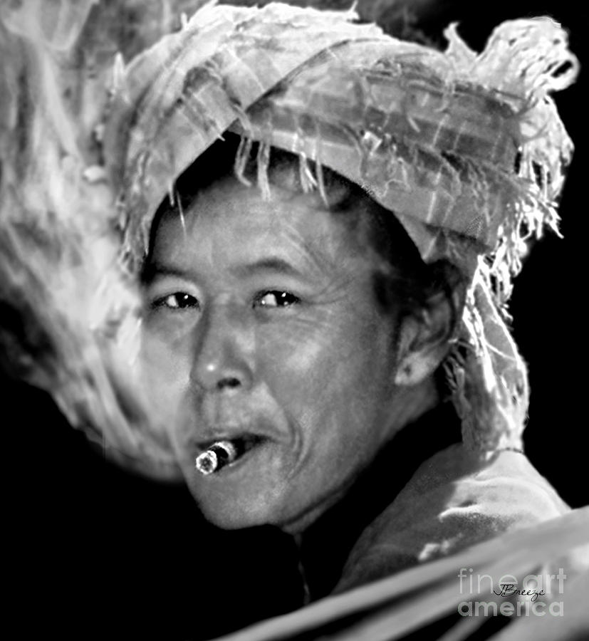 Cambodian Lady Smoker Photograph by Jennie Breeze