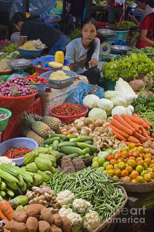 Cambodian Vegetable Market Photograph by Craig Lovell