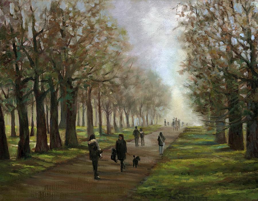 A Walk in Hyde Park London Painting by Linda Dunbar - Fine Art America