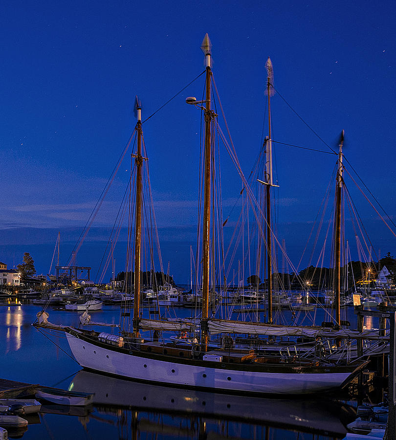 Camden Harbor Maine at 4AM Photograph by Marty Saccone