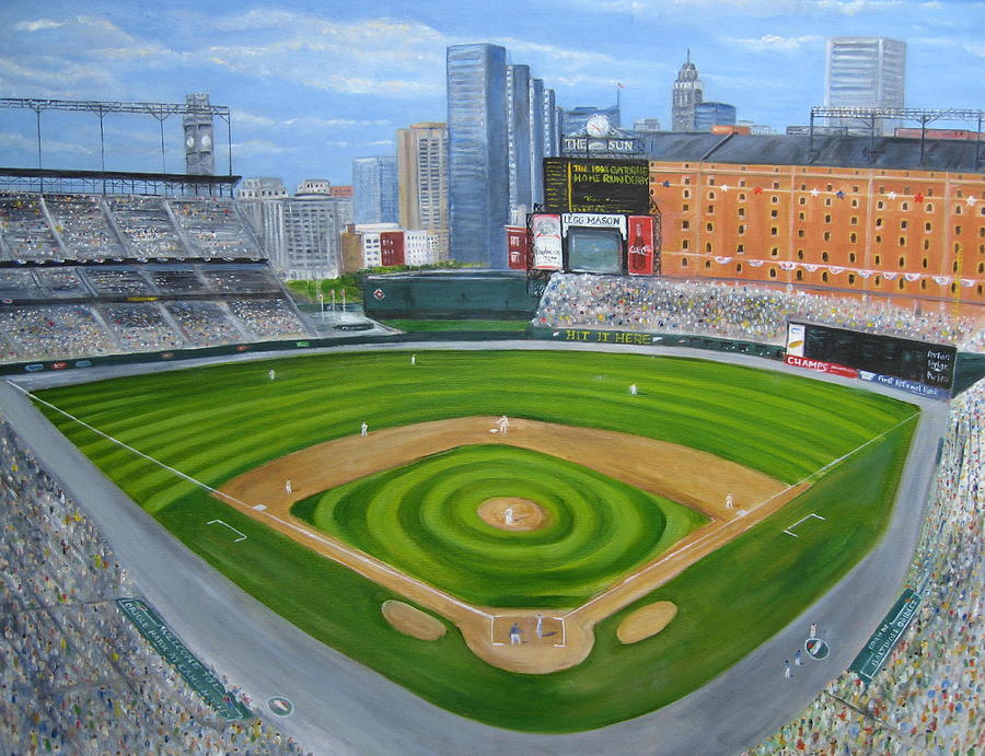 Sports Painting - Camden Yards by Laura Corebello