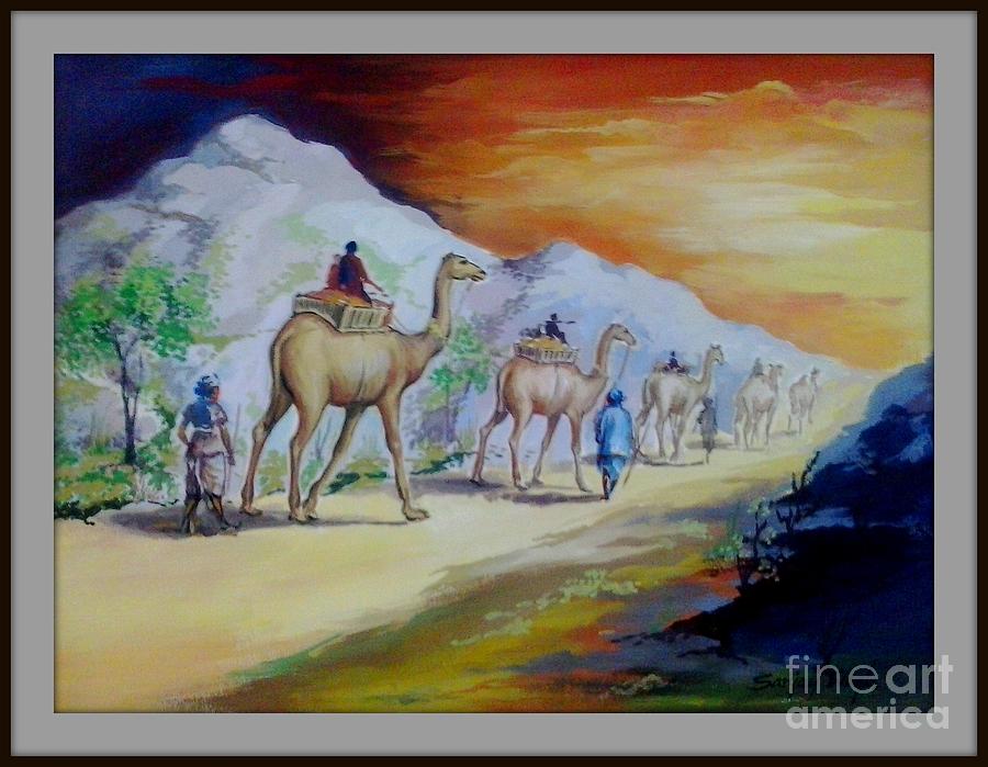 SUNSET TIME- Poster Colour Painting Painting by Sanjay Wagh - Fine Art  America-saigonsouth.com.vn