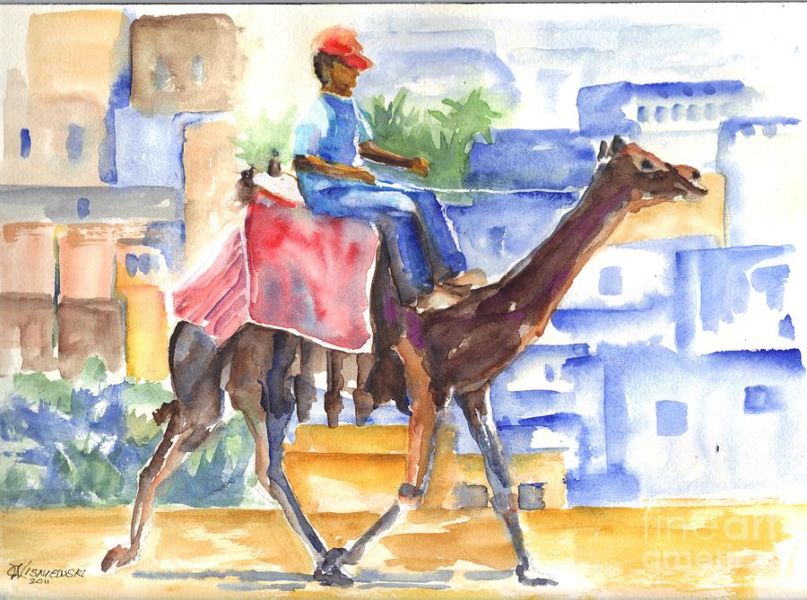 Camel Driver Painting by Carol Wisniewski