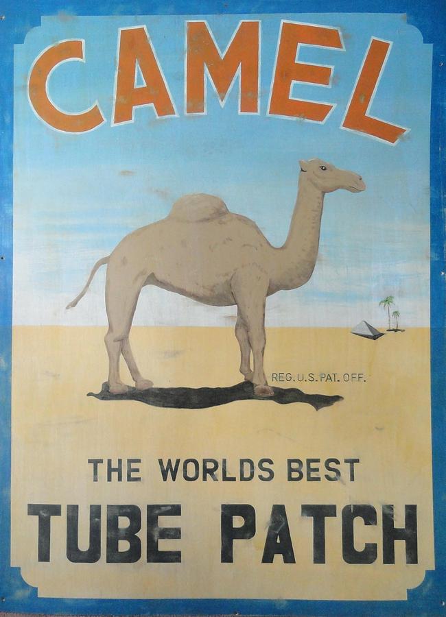Sign Painting - Camel Tube Patch Sign by Charles Rogers