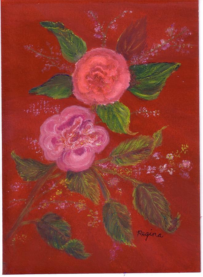 Camellia Duet Painting by Regina Taormino
