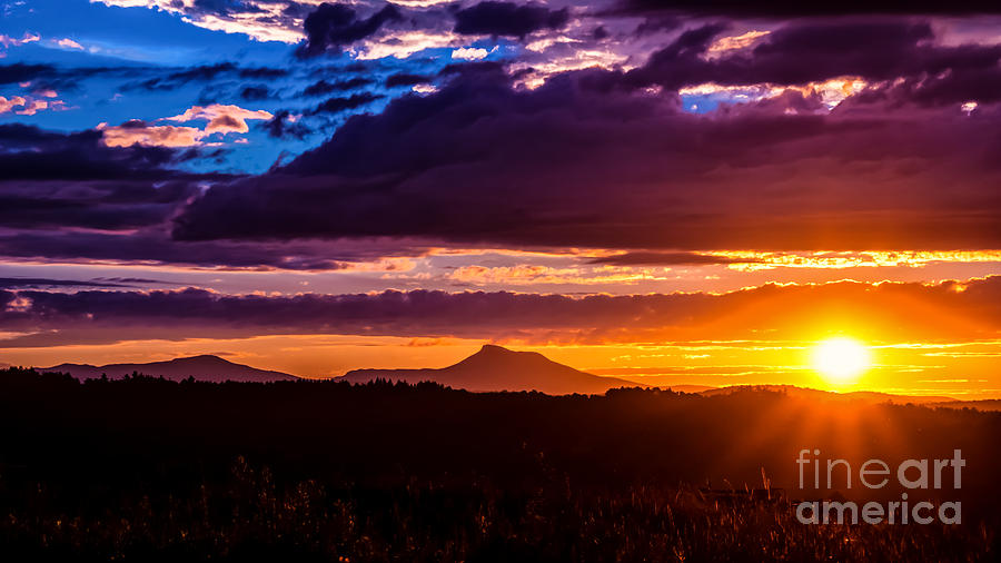 Camels Hump sunset.  Photograph by New England Photography
