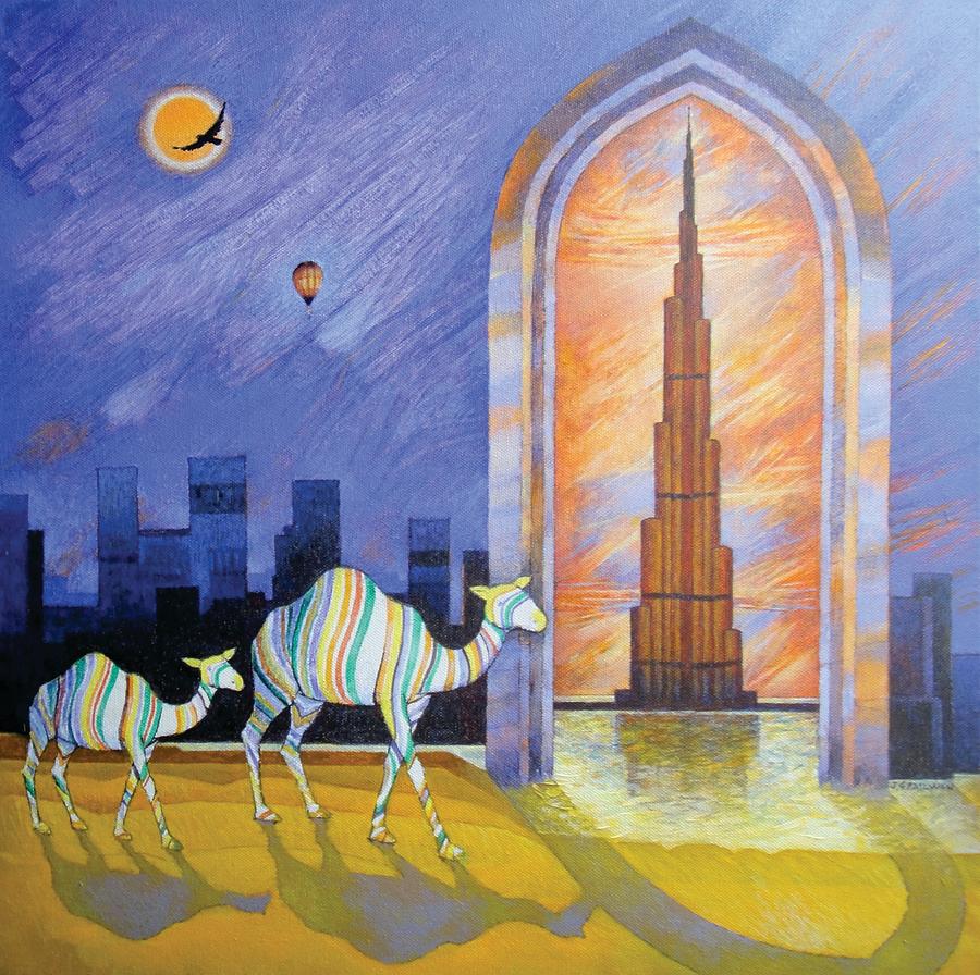 Architecture Painting - Camels in the wonderland  by Art Tantra